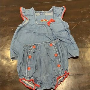 Never worn adorable denim and watermelon outfit 🍉